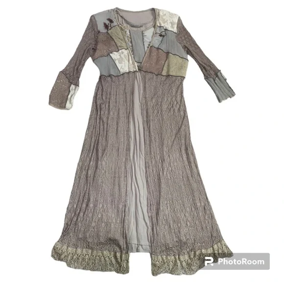 S A 2 Dresses | Insane Fine! 90s S A 2 Two Piece Patchwork Fairy Duster & Maxi Dress, Size 16 | Color: Gray/Purple | Size: 16 | Pm-58575472'S Closet